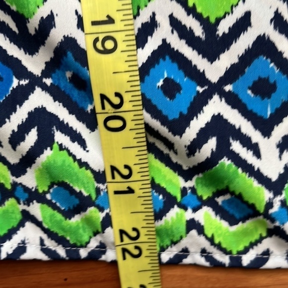 Ruby Rd women’s surfs up geo print navy and green top Size 10 P - Picture 8 of 9